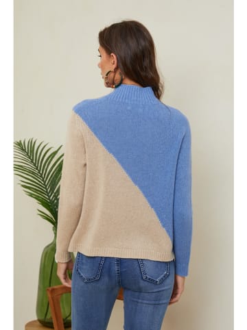 Joséfine Pullover in Hellblau/ Beige