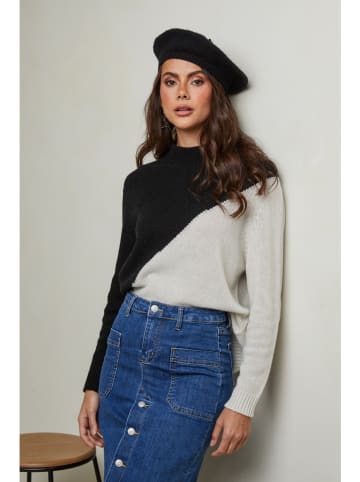 Joséfine Pullover "Csorna" in Weiß/ Schwarz