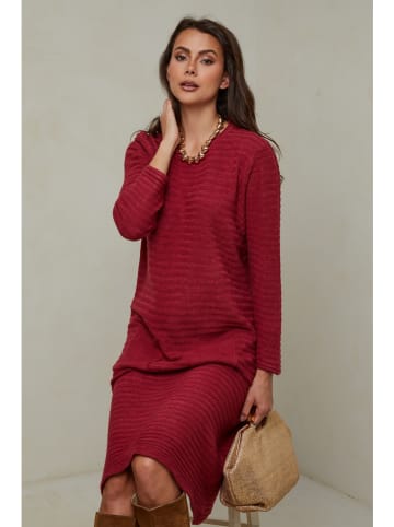 Joséfine Sukienka dzianinowa "Mahony" w kolorze bordowym