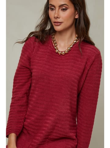 Joséfine Sukienka dzianinowa "Mahony" w kolorze bordowym