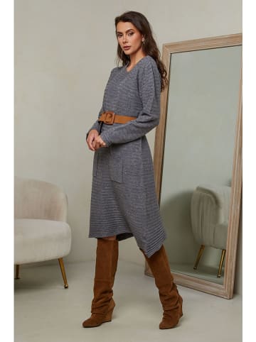 Joséfine Sukienka dzianinowa "Mahony" w kolorze szarym