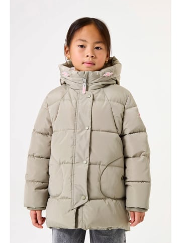 Garcia Doorgestikte mantel kaki