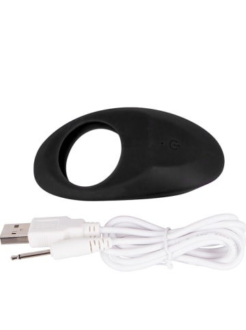 Orion Wibrujący pierścień w kolorze czarnym na penisa - dł. 9 cm