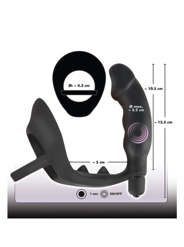 Orion Penisring "Black Velvets" zwart - (L)13,5 cm