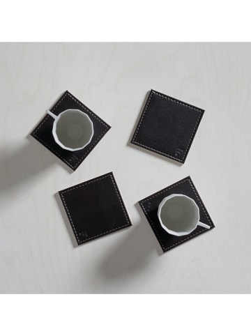 FREEFORM 4er-Set: Untersetzer in Grau/ Schwarz - (L)10 x (B)10 cm
