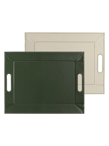 FREEFORM Taca dwustronna w kolorze oliwkowo-beżowym - 55 x 41 cm