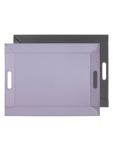 FREEFORM Taca dwustronna w kolorze fioletowo-kremowym - 45 x 35 cm