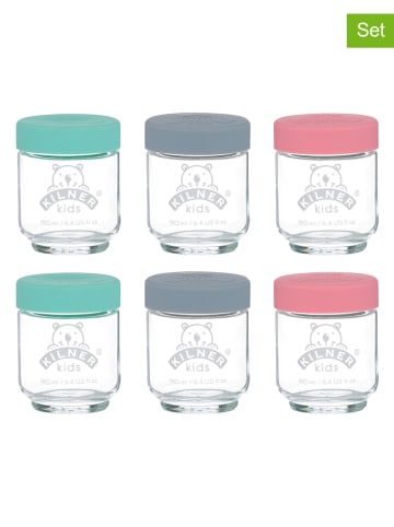 Kilner Babygläser in Transparent/ Bunt - 6x 190 ml