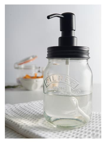 Kilner Zeepdispenser transparant/zwart - 500 ml