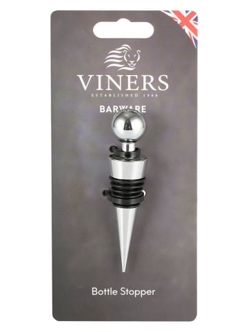 VINERS Flaschenstopfen in Silber/ Schwarz - (L)9,5 cm