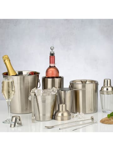 VINERS Flaschenstopfen in Silber/ Schwarz - (L)9,5 cm