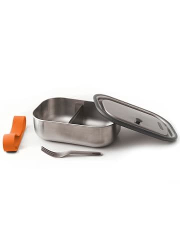Black+Blum Lunchbox in Silber/ Orange - (B)20 x (H)6,5 x (T)15 cm