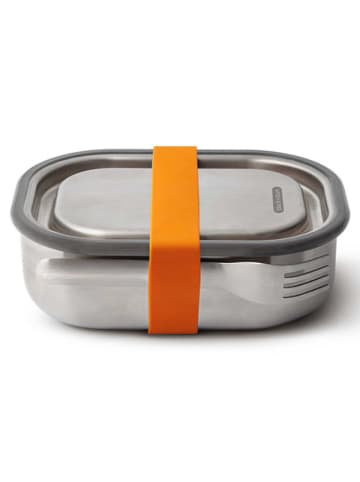Black+Blum Lunchbox zilverkleurig/oranje - (B)17,5 x (H)5,5 x (D)13 cm