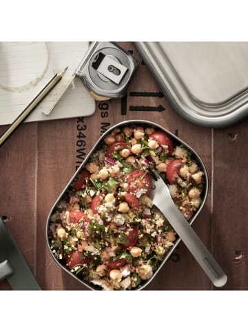 Black+Blum Lunchbox in Silber/ Grün - (B)17,5 x (H)5,5 x (T)13 cm