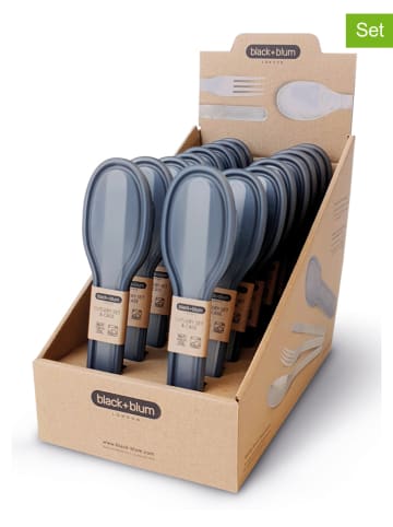 Black+Blum 4tlg. Besteckset in Silber/ Hellgrau - (B)19,5 x (H)5 x (T)2cm