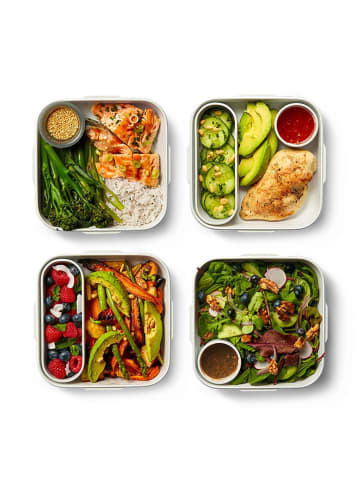 Black+Blum Lunchbox wit/groen - (B)20 x (H)5,5 x (D)20 cm