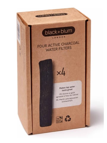 Black+Blum 4er-Set: Aktivkohlefilter in Schwarz - (L)12 cm