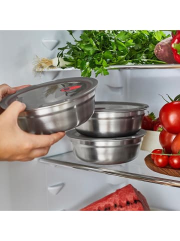 Black+Blum 3-in-1 lunchbox zilverkleurig - (B)16,5 x (H)6 x (D)17 cm