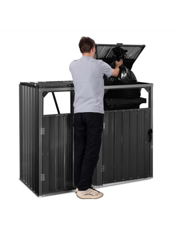 Inkazen Afvalbakkast zwart - (B)147 x (H)120 x (D)80 cm