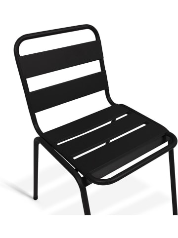 Inkazen 6-delige set: tuinstoelen zwart - (B)44 x (H)76 x (D)45 cm