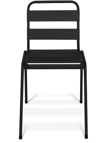 Inkazen 6-delige set: tuinstoelen zwart - (B)44 x (H)76 x (D)45 cm