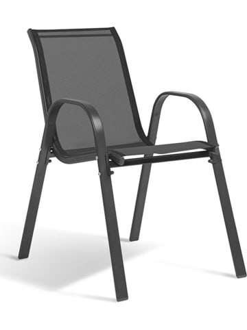 Inkazen 2-delige set: tuinstoelen antraciet - (B)51,5 x (H)84 x (D)68 cm