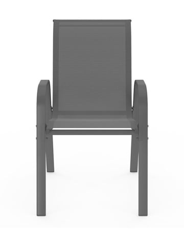 Inkazen 6-delige set: tuinstoelen blauw/grijs/zwart - (B)51,5 x (H)84 x (D)68 cm