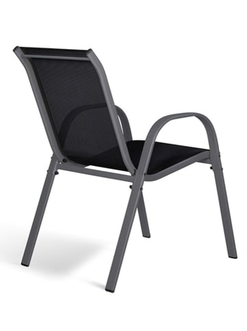 Inkazen 4-delige set: tuinstoelen blauw/grijs - (B)51,5 x (H)84 x (D)68 cm