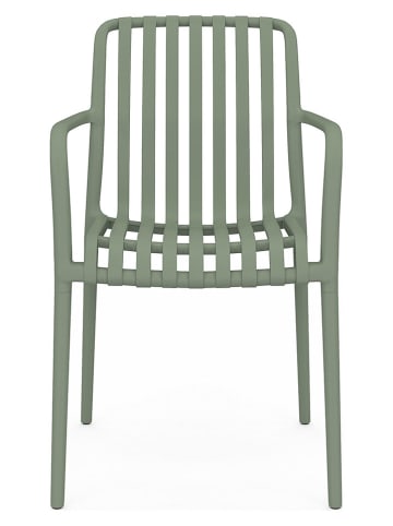 Inkazen 4er-Set: Gartenstühle in Oliv - (B)56 x (H)80 x (T)58 cm