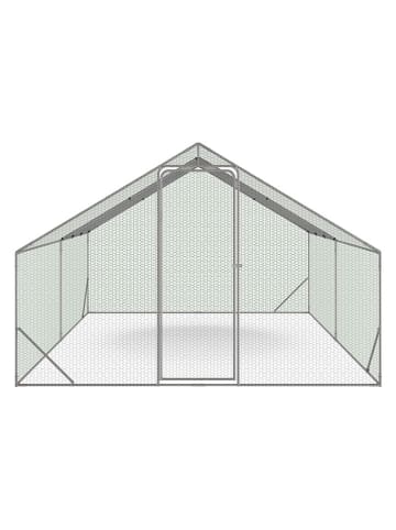 Inkazen Hühnergehege in Hellgrau/ Weiß - (B)300 x (H)200 x (T)400 cm