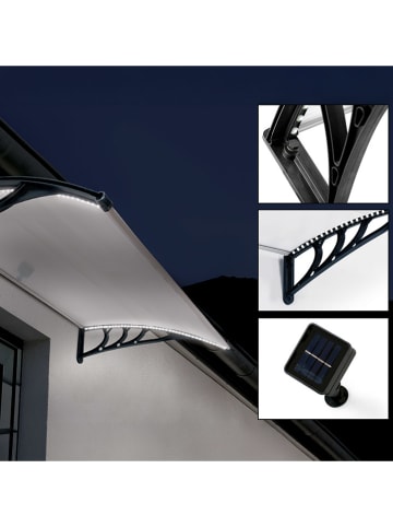 Inkazen Ledsolar markies zonnescherm transparant/zwart - (B)120 x (H)23 x (D)80 cm