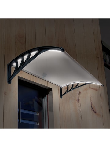 Inkazen Ledsolar markies zonnescherm transparant/zwart - (B)120 x (H)23 x (D)80 cm