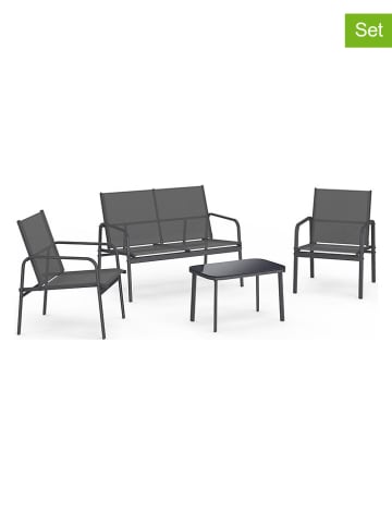 Inkazen 4-częściowy zestaw mebli ogrodowych w kolorze antracytowym