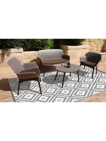 Inkazen Outdoor-Teppich in Grau/ Weiß