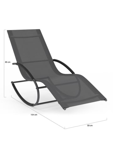 Inkazen 2-delige set: tuinligstoelen grijs - (L)154 x (B)59 x (H)85 cm
