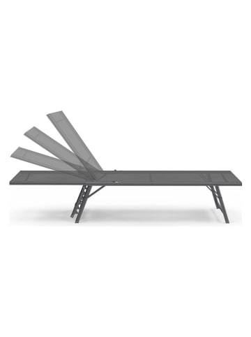 Inkazen 2-delige set: tuinligstoelen grijs - (L)175 x (B)55 x (H)30 cm