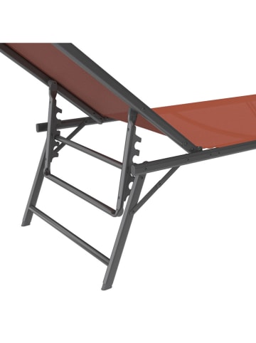 Inkazen 2-delige set: tuinligstoelen oranje - (L)175 x (B)55 x (H)30 cm