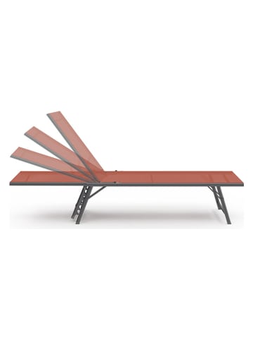 Inkazen 2-delige set: tuinligstoelen oranje - (L)175 x (B)55 x (H)30 cm