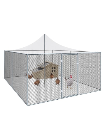 Inkazen Kippenhok lichtgrijs - (L)400 x (B)300 x (H)230 cm