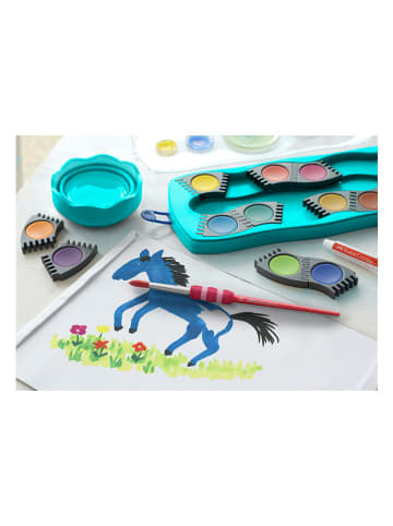 Faber-Castell Verfdoos "Connector" turquoise - 12 kleuren