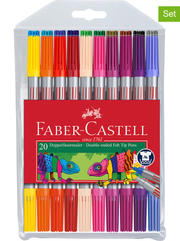 Faber-Castell 2-delige set: viltstiften duo - 2x20 stuks