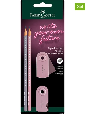 Faber-Castell 4tlg. Schreibset "Sparkle" in Rosa/ Grau