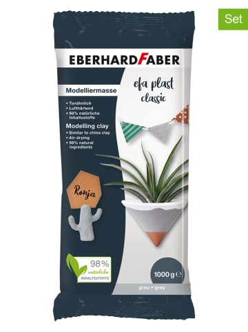 Eberhard Faber Masa modelarska (3 szt.) "Efa plast" w kolorze szarym - 3x 1 kg