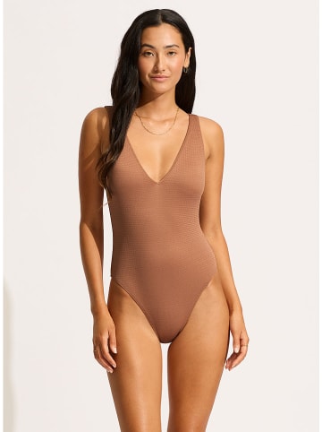 Seafolly Strój kąpielowy w kolorze brązowym