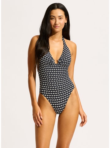 Seafolly Strój kąpielowy w kolorze granatowo-białym