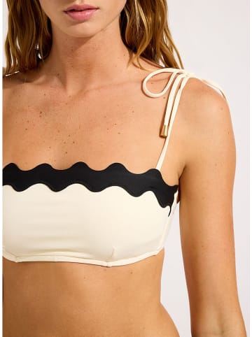 Seafolly Biustonosz bikini w kolorze kremowo-czarnym