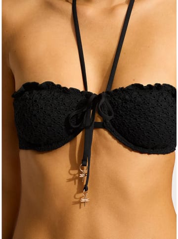 Seafolly Biustonosz bikini w kolorze czarnym