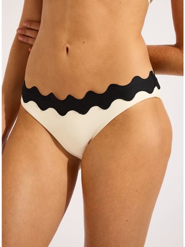 Seafolly Figi bikini w kolorze kremowo-czarnym