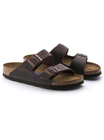 Birkenstock Leren slippers "Arizona" bruin - wijdte N