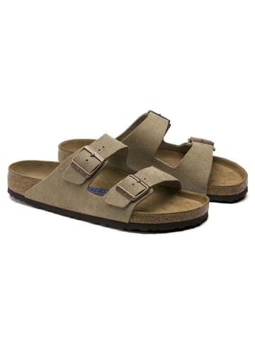 Birkenstock Leder-Pantoletten "Arizona" in Beige - Weite N